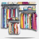 Ver imagem 1 de Roupeiro Aramado Quarto Pequeno Closet Feminino Solteiro 1,90m - Preto
