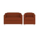 Ver imagem 1 de Kit 01 Poltrona Decorativa Tilla + Namoradeira Sala Espera Cor:terracota