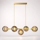 Ver imagem 1 de Pendente Jabuticaba 90cm 5 Globos de Vidro Mesa Sala de Jantar