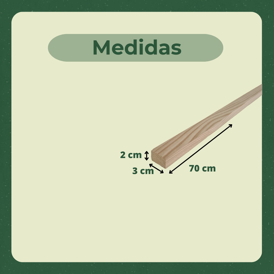 30 Ripas/sarrafos de 2x3x70 Cm Madeira de Pinus - 3