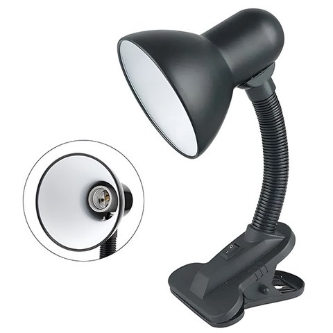 Luminária de Mesa com Presilha Preta Bivolt