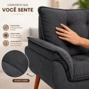 Ver imagem 6 de Kit Decorativo Namoradeira + 2 Poltronas + 1 Puff Estofado Cinza