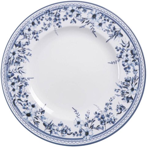 Prato Raso de Jantar 28cm Porcelana Tramontina Azzura Floral