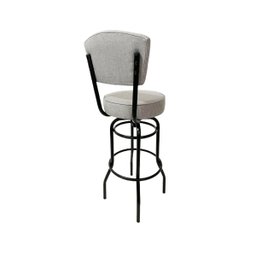 Banqueta Bar Bancada Média Altura 65cm Preta Giratória Encosto Estofado Assento Luxo em Linho Poltro - 4