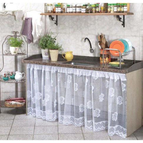 Cortina de Pia De Cozinha Renda - 2,00m X 0,70m - Panami