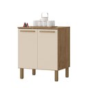 Ver imagem 1 de Balcão de 2 Portas Cozinha Clarice Amêndoa Off White