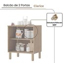 Ver imagem 3 de Balcão de 2 Portas Cozinha Clarice Amêndoa Off White