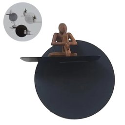 Prateleira Decorativa Redonda PO 30 cm MDF e Metal - 1