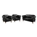 Ver imagem 2 de Conjunto Sofá Chesterfield Lugares 2 Poltronas Dom Pedro Preto