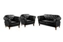 Ver imagem 2 de Conjunto Sofá Chesterfield Lugares 2 Poltronas Dom Pedro Preto