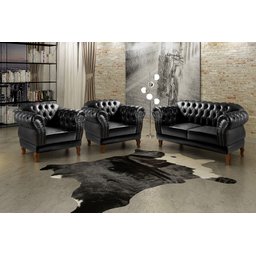 Conjunto Sofá Chesterfield 2 Lugares 2 Poltronas Dom Pedro - 1