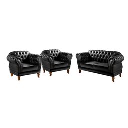 Conjunto Sofá Chesterfield 2 Lugares 2 Poltronas Dom Pedro - 2