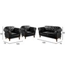 Ver imagem 3 de Conjunto Sofá Chesterfield Lugares 2 Poltronas Dom Pedro Preto