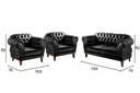 Ver imagem 3 de Conjunto Sofá Chesterfield Lugares 2 Poltronas Dom Pedro Preto