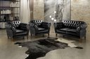 Ver imagem 1 de Conjunto Sofá Chesterfield Lugares 2 Poltronas Dom Pedro Preto