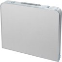 Ver imagem 2 de Conjunto Mesa e 4 Cadeiras Dobráveis Maleta Alumínio MDF Furo para Ombrelone Branco