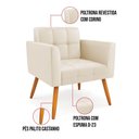 Ver imagem 6 de Kit 1 Sofá Namoradeira e 2 Poltronas Elisa Corino Pés Palito Castanho - D'Rossi Cor Branco
