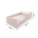 Ver imagem 3 de Cama Infantil Estofada Tecido Boucle Creme Tamanho Solteiro Conforto