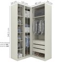 Ver imagem 3 de Guarda Roupa Modulado 3 Pecas Seletto Areia Jequitiba Henn