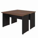Ver imagem 2 de Mesa Escritório 2 Lugares 1,20m x 1,20m Pé Painel F5 Office Cor:Málaga com Preto