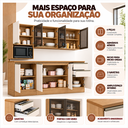 Ver imagem 5 de Cozinha Modulada Etna 6 Peças 178cm com 7 Portas 2 Gavetas Nicho para Micro-Ondas e Aéreo com Vidro