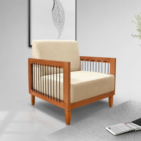 Poltrona Bex Corda Náutica Linho