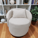 Ver imagem 1 de Poltrona Curva Orgânica Decorativa Escritório Sala e Recepção com Almofada Bella Bouclé Off White -