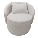 Ver imagem 4 de Poltrona Curva Orgânica Decorativa Escritório Sala e Recepção com Almofada Bella Bouclé Off White -