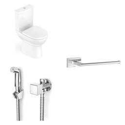 Kit Bacia com Caixa Acoplada e Assento e Ducha Higiênica com Derivação e Papeleira Celite - 16