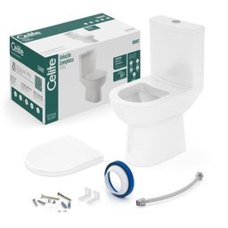 Kit Bacia com Caixa Acoplada e Assento e Ducha Higiênica com Derivação e Papeleira Celite - 4