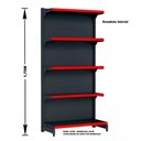 Ver imagem 2 de Gondola Parede 170 Fit Ate 5 Metros 1 Canto Preto 30b Pe Vermelho