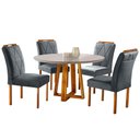 Ver imagem 6 de Conjunto Sala De Jantar Natalle 4 Lugares Com Mesa Redonda E Tampo Em Vidro 1,2m E 4 Cadeiras Mó
