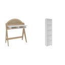 Ver imagem 2 de Conjunto 2 Peças com Escrivaninha Juli e Estante Naturale Branco Marrom/Marrome