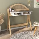 Ver imagem 3 de Conjunto 2 Peças com Escrivaninha Juli e Estante Naturale Branco Marrom/Marrome