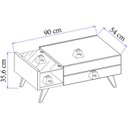 Ver imagem 4 de Kit Rack 180 cm E Mesa De Centro Para Sala Noronha Off White Matte Freijo CLB
