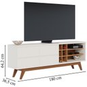 Ver imagem 3 de Kit Rack 180 cm E Mesa De Centro Para Sala Noronha Off White Matte Freijo CLB