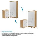 Ver imagem 5 de Quarto de Bebê Berço Guarda-Roupa 3 Portas e Cômoda MDF Mimo Espresso Móveis Branco Brilho/Amêndoa