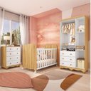 Ver imagem 2 de Quarto de Bebê Completo com Berço Guarda Roupa 3 Portas e Cômoda 100% Mdf Mimo Espresso Móveis