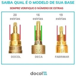 Acabamento Metal Registro Base Primor 1/2 - 3/4 e 1 Docol Acabamento Brilhante Cor Cromado - 6