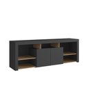 Ver imagem 1 de Rack para Tv até 65 Polegadas com 2 Portas e 5 Nichos Grafite Mel