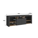 Ver imagem 4 de Rack para Tv até 65 Polegadas com 2 Portas e 5 Nichos Grafite Mel