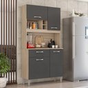 Ver imagem 1 de Cozinha Compacta 4 Portas 1 Gaveta Malta Demobile Avena/grafito