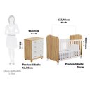 Ver imagem 3 de Quarto de Bebê Berço e Cômoda 4 Gavetas 100% MDF Mimo Espresso Móveis Branco Brilho/Amêndoa