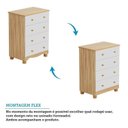 Ver imagem 4 de Quarto de Bebê Berço e Cômoda 4 Gavetas 100% MDF Mimo Espresso Móveis Branco Brilho/Amêndoa