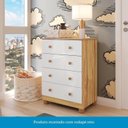 Ver imagem 5 de Quarto de Bebê Berço e Cômoda 4 Gavetas 100% MDF Mimo Espresso Móveis Branco Brilho/Amêndoa