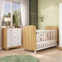 Ver imagem 1 de Quarto de Bebê Berço e Cômoda 4 Gavetas 100% MDF Mimo Espresso Móveis Branco Brilho/Amêndoa