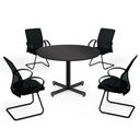 Ver imagem 3 de Mesa Redonda para 4 Lugares Centro Madeira Reunião - Preto Onix Preto Onix