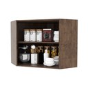 Ver imagem 3 de Armário Aéreo Modulado de Canto Fidelitá Lisboa 75cm 2 Portas Noce/Off-White