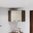 Ver imagem 1 de Armário Aéreo Modulado de Canto Fidelitá Lisboa 75cm 2 Portas Noce/Off-White