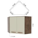 Ver imagem 4 de Armário Aéreo Modulado de Canto Fidelitá Lisboa 75cm 2 Portas Noce/Off-White